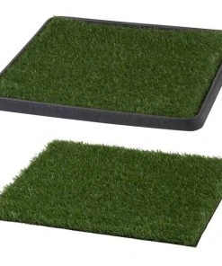 Frisco Indoor Grass Potty, 20 x 20 in + Replacement Pad, 19 x 19 in