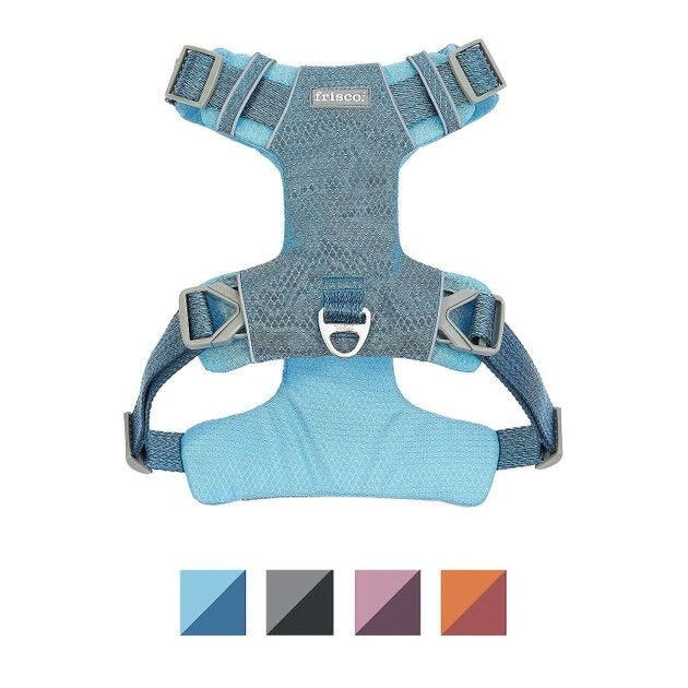 Frisco Outdoor Lightweight Ripstop Nylon Harness, River Blue, Extra Large, Neck: 22 to 34-in, Girth: 32 to 44-in + Heathered Dog Leash, River Blue, Large - Length: 6-ft, Width: 1-in 4 Frisco Outdoor Lightweight Ripstop Nylon Harness, River Blue, Extra Large, Neck: 22 to 34-in, Girth: 32 to 44-in + Heathered Dog Leash, River Blue, Large - Length: 6-ft, Width: 1-in - Image 2