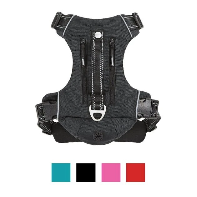 Frisco Outdoor Premium Ripstop Nylon Harness with Pocket, Midnight Black, XL - Girth: 32-44-in + Reflective Comfort Padded Dog Collar, Midnight Black, LG, Neck: 18 -26-in, Width: 1-in 4 Frisco Outdoor Premium Ripstop Nylon Harness with Pocket, Midnight Black, XL - Girth: 32-44-in + Reflective Comfort Padded Dog Collar, Midnight Black, LG, Neck: 18 -26-in, Width: 1-in - Image 2