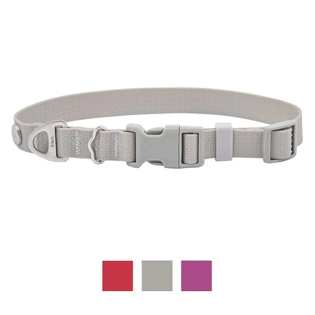 Frisco Outdoor Solid Textured Waterproof Stink Proof PVC Collar, Storm Gray, Extra Small - Neck: 8-12-in, Width: 5/8th-in + Dog Leash, Storm Gray, Small - Length: 6-ft, Width: 5/8-in 4 Frisco Outdoor Solid Textured Waterproof Stink Proof PVC Collar, Storm Gray, Extra Small - Neck: 8-12-in, Width: 5/8th-in + Dog Leash, Storm Gray, Small - Length: 6-ft, Width: 5/8-in - Image 2