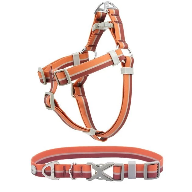 Frisco Outdoor Two Tone Waterproof Stinkproof PVC Harness, Flamepoint Orange, Medium, Neck: 16 to 22-in, Girth: 19 to 29-in + Dog Collar, Flamepoint Orange, Medium - Neck: 14½-20-in, Width: 3/4-in 3 Frisco Outdoor Two Tone Waterproof Stinkproof PVC Harness, Flamepoint Orange, Medium, Neck: 16 to 22-in, Girth: 19 to 29-in + Dog Collar, Flamepoint Orange, Medium - Neck: 14½-20-in, Width: 3/4-in