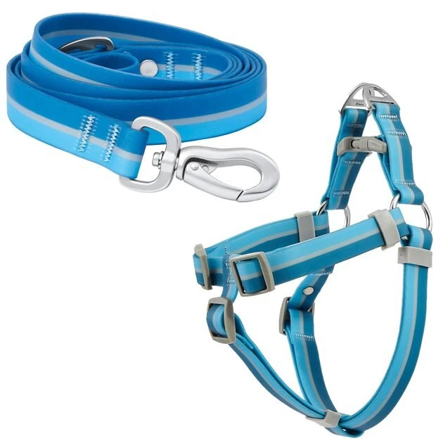 Frisco Outdoor Two Toned Waterproof Stink Proof PVC Leash, River Blue, Large - Length: 6-ft, Width: 1-in + Dog Harness, River Blue, Large, Neck: 19 to 27-in, Girth: 23 to 36-in 3 Frisco Outdoor Two Toned Waterproof Stink Proof PVC Leash, River Blue, Large - Length: 6-ft, Width: 1-in + Dog Harness, River Blue, Large, Neck: 19 to 27-in, Girth: 23 to 36-in