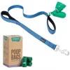 Frisco Traffic Leash with Padded Handles & Poop Bag Dispenser, Blue, Length: 4-ft, Width: 1-in + Refill Dog Poop Bags, Scented, 120 count -Frisco Sales 2024 319514 MAIN. SY630 V1630617397