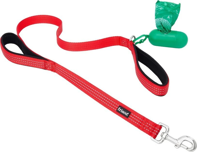 Frisco Traffic Leash with Padded Handles & Poop Bag Dispenser, Red, Length: 4-ft, Width: 1-in + Refill Dog Poop Bags, Scented, 120 count 4 Frisco Traffic Leash with Padded Handles & Poop Bag Dispenser, Red, Length: 4-ft, Width: 1-in + Refill Dog Poop Bags, Scented, 120 count - Image 2