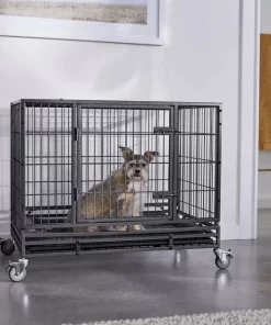 Frisco Ultimate Lightweight Heavy Duty Foldable & Stackable Steel Metal Single Door Dog Crate