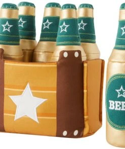 Frisco Beer Plush Squeaky Dog Toy, 7 count