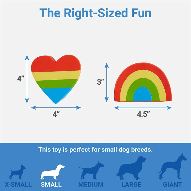 Frisco Pride Rainbow & Heart Latex Squeaky Dog Toy, 2 count 4 Frisco Pride Rainbow & Heart Latex Squeaky Dog Toy, 2 count - Image 2
