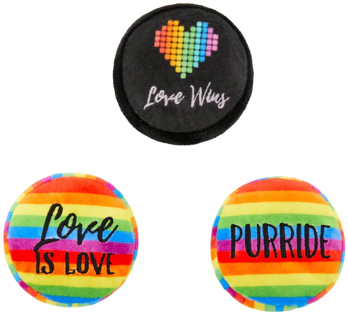 Frisco Pride Buttons Plush Cat Toy with Catnip, 3 count 3 Frisco Pride Buttons Plush Cat Toy with Catnip, 3 count