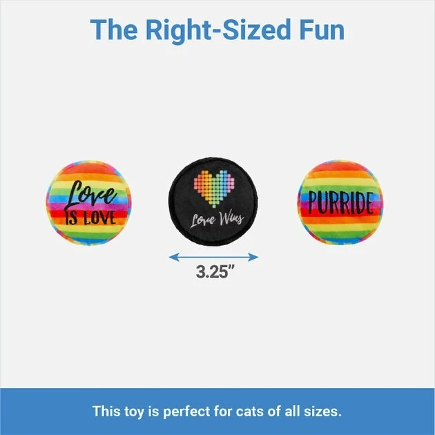 Frisco Pride Buttons Plush Cat Toy with Catnip, 3 count 4 Frisco Pride Buttons Plush Cat Toy with Catnip, 3 count - Image 2