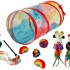 Frisco Pride Plush, Teaser, Ball, Tunnel Variety Pack Cat Toy with Catnip, 10 count