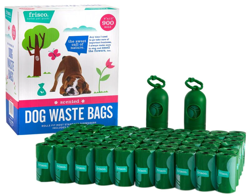 Frisco Dog Poop Bags + 2 Dispensers, 900 count 3 Frisco Dog Poop Bags + 2 Dispensers, 900 count